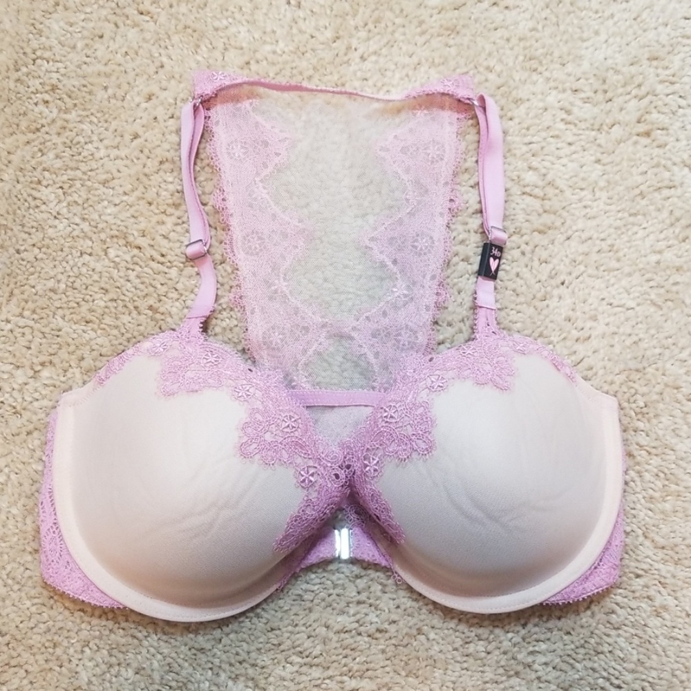 Victoria Secret Lace Date Racerback Cream Bra NWT